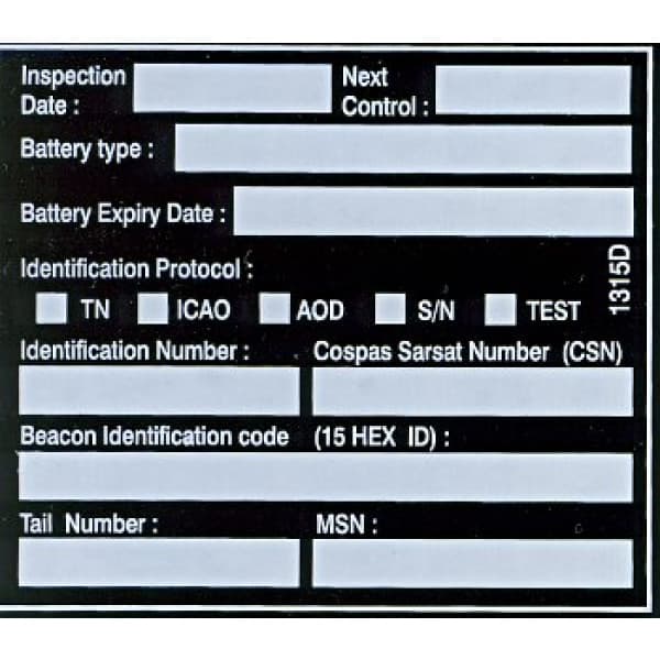 ELT LABEL for Kannad ELT's