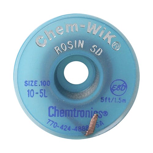 DESOLDERING WICK/ 5' x .100 inch, Chem-Wik Rosin SD
